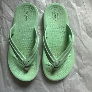 CROCS Mint Green Foam Flip Flops